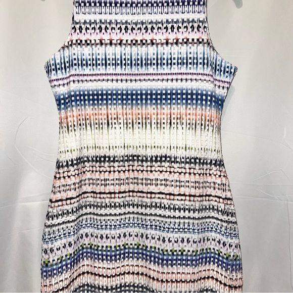 Romeo + Juliet Neon Multi Ombre Perforated Zip-Up Sleeveless A-Line Sheath Dress - Picture 10 of 11
